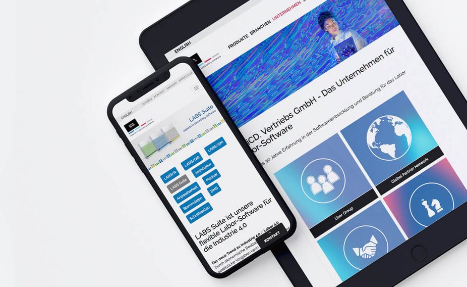 WordPress Agentur, iCD. Responsive Website Tablet
