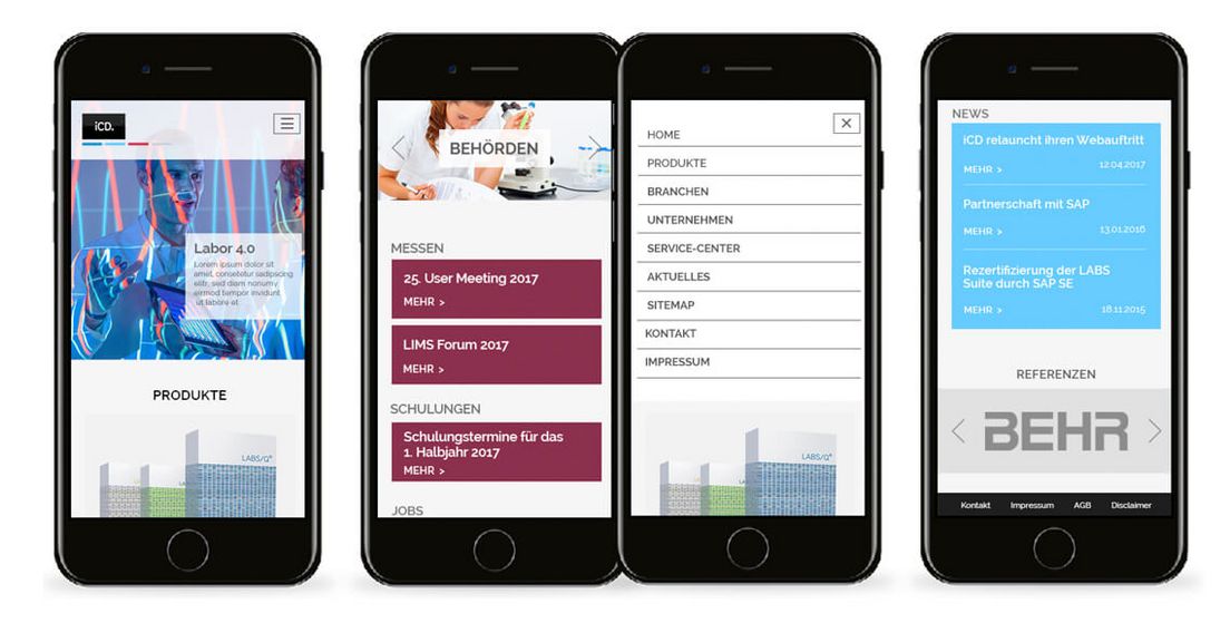 WordPress Agentur, iCD. Responsive Website Mobile